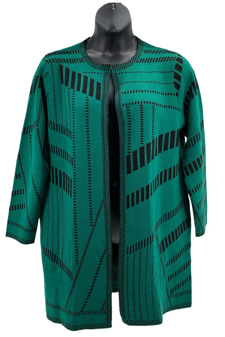 Antthony Geometric Jacquard Topper Emerald/Black - Regular